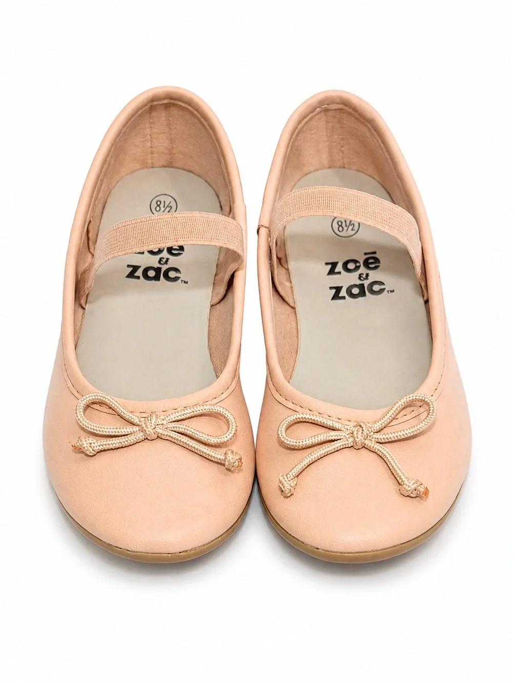 Zoe & Zac Girls Blush Pink Mary Jane Ballet Flats with Bow Size 8.5
